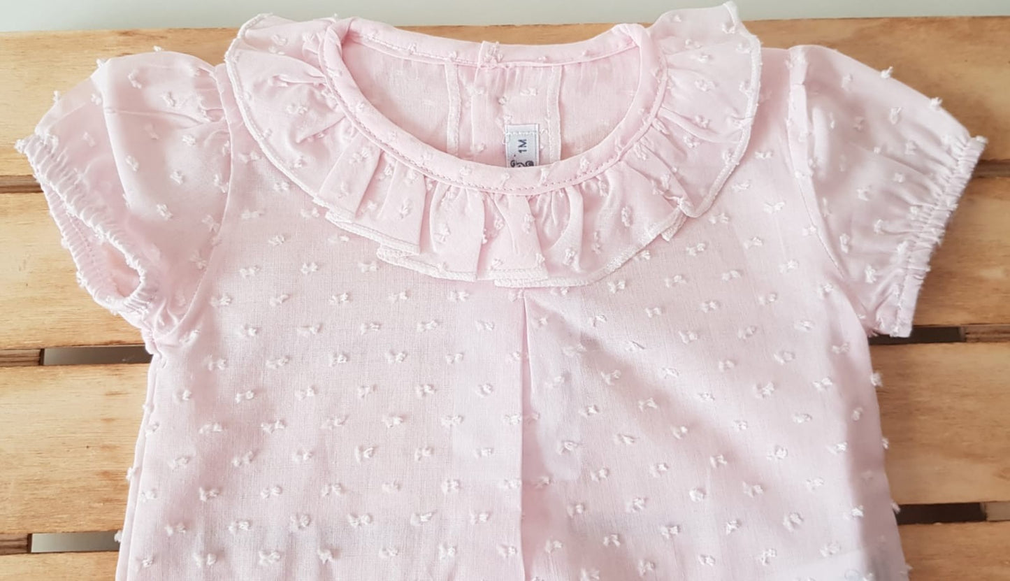 Camisa de manga corta de plumeti