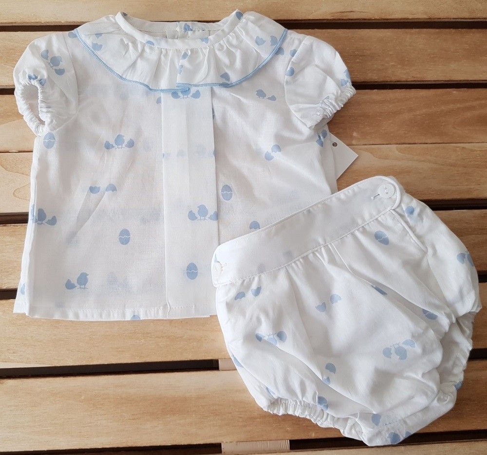 Conjunto de tela unisex pollitos