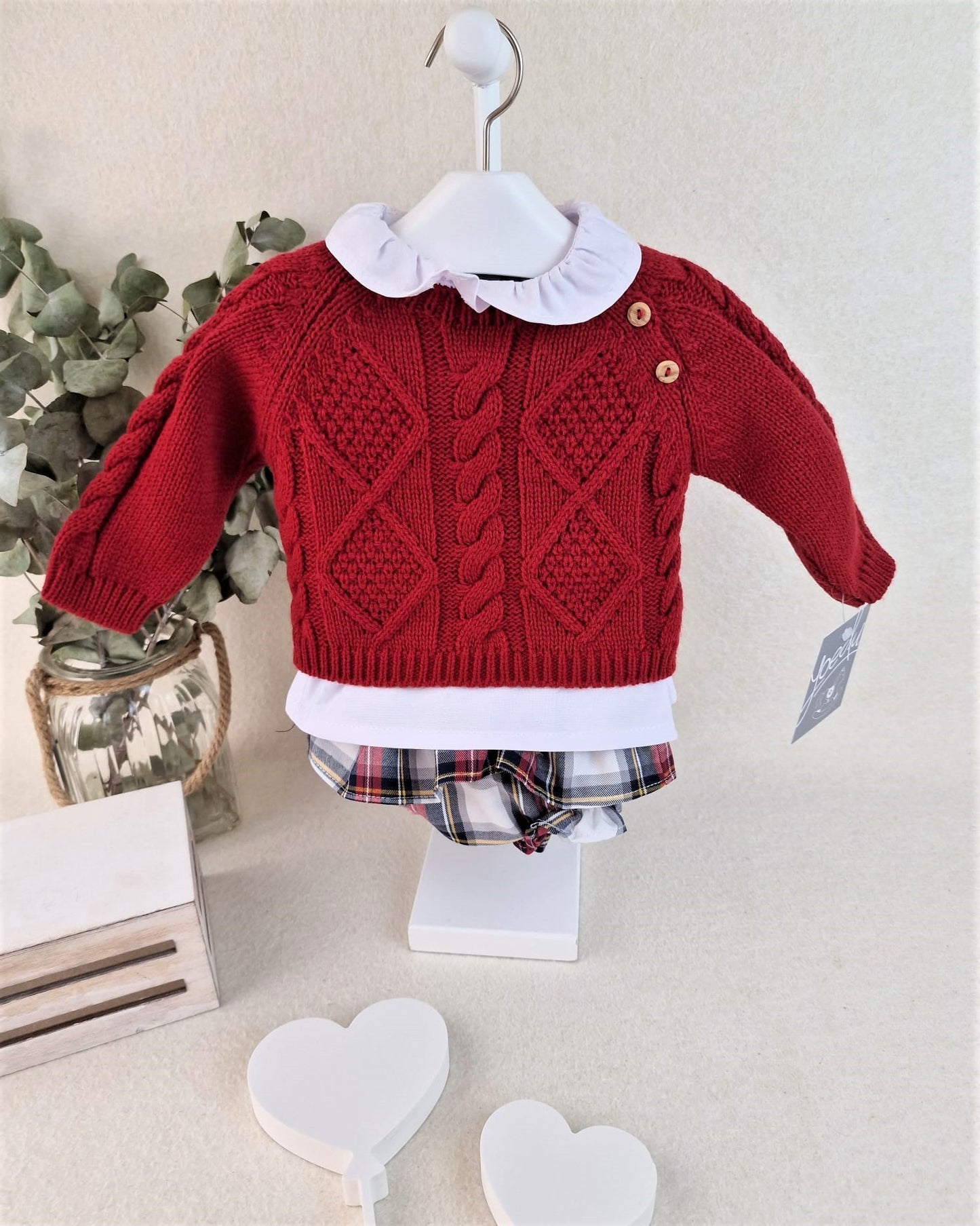 Conjunto baby tres piezas niña Scotland