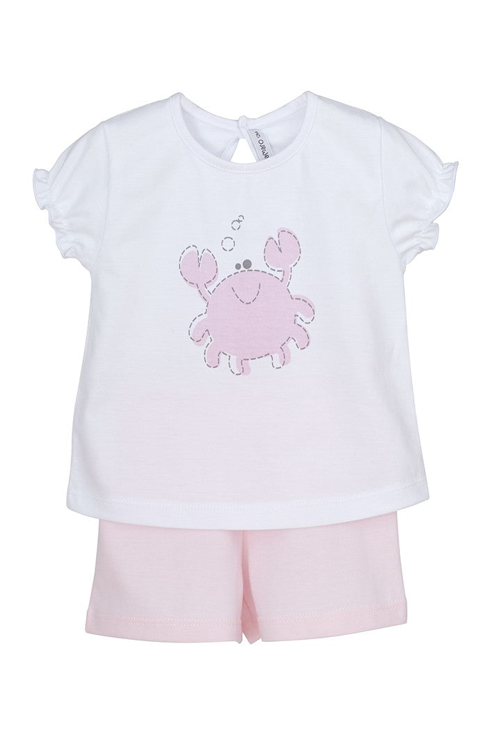 Pijama de manga corta de niña cangrejo