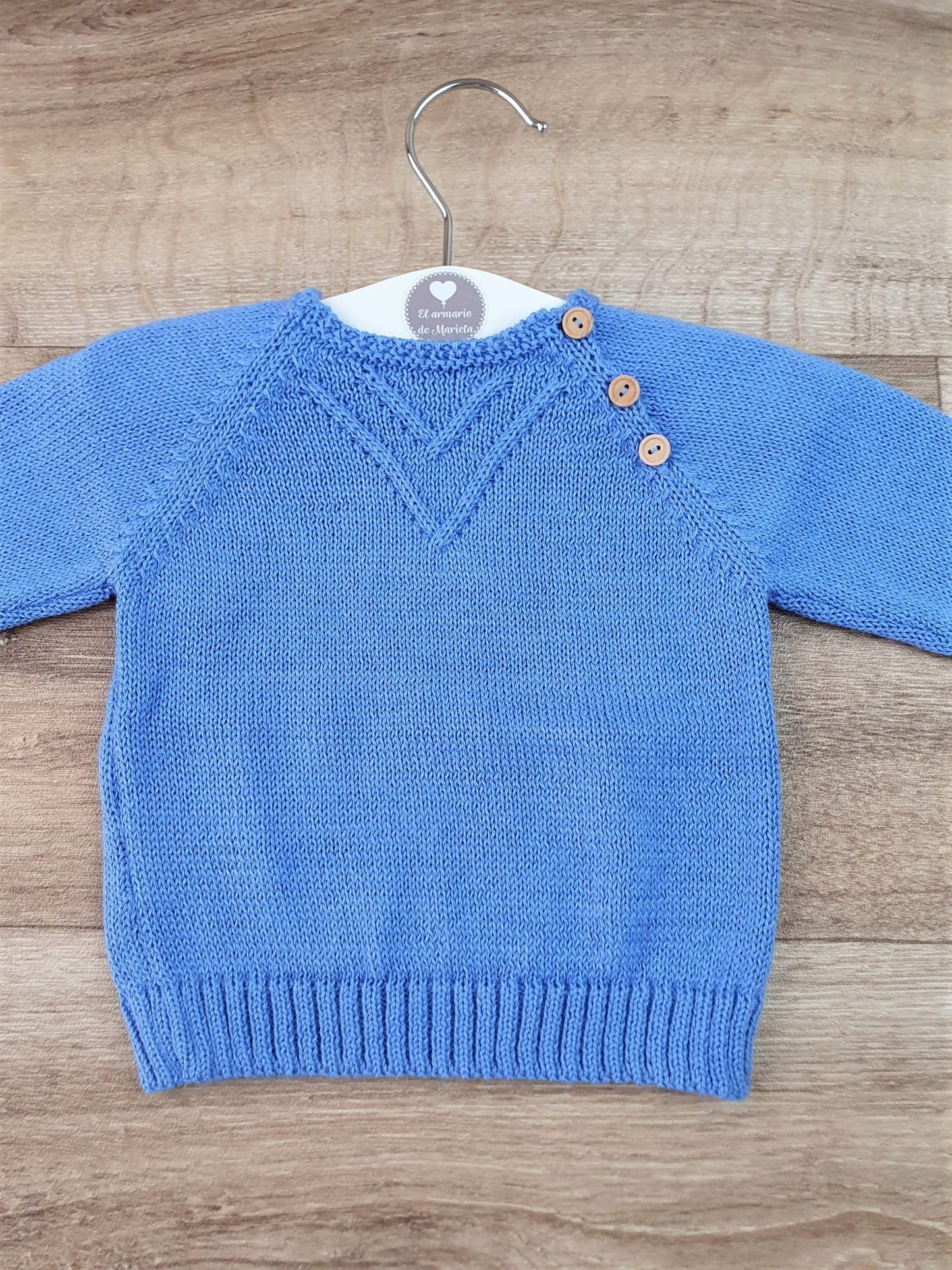 Jersey de hilo botones madera