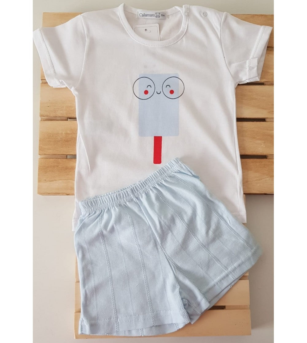 Pijama de manga corta con polo