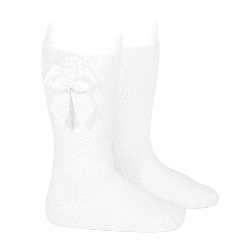 Calcetines altos algodón con lazo lateral