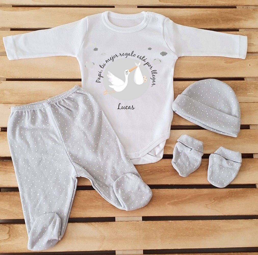 Conjunto completo - Papi, tu mejor regalo está por llegar con gor