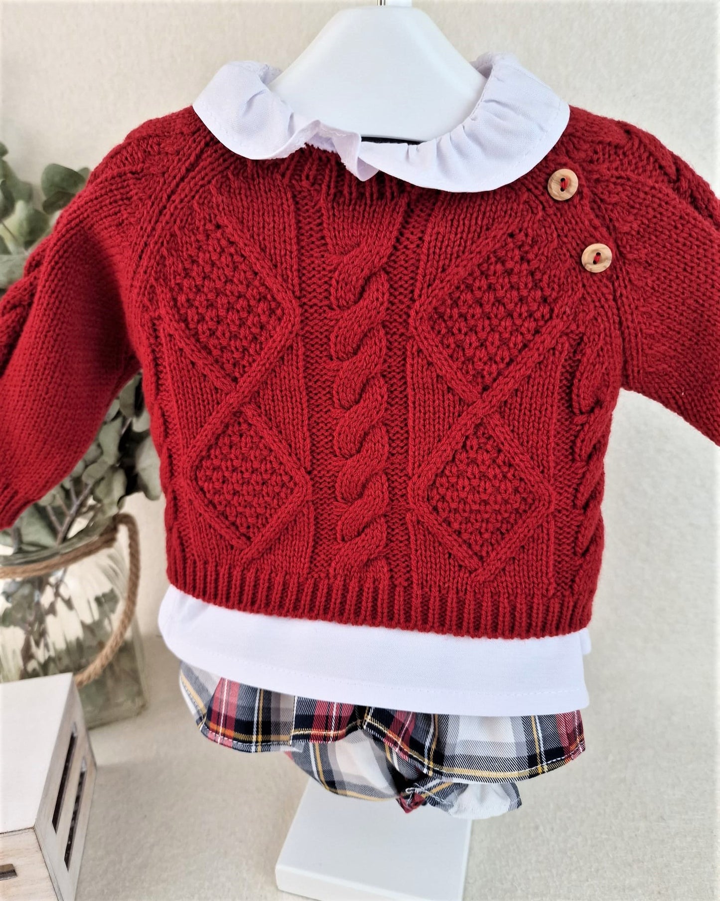 Conjunto baby tres piezas niña Scotland