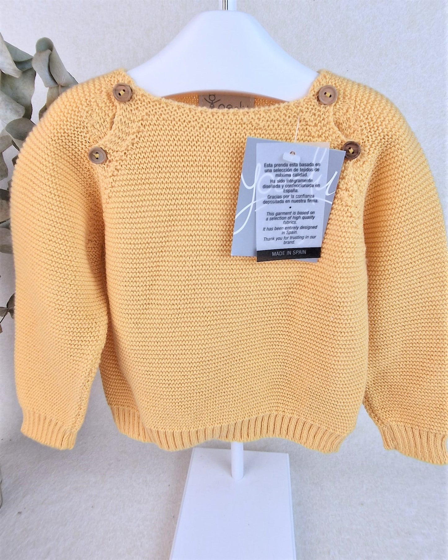Jersey bebé botones madera