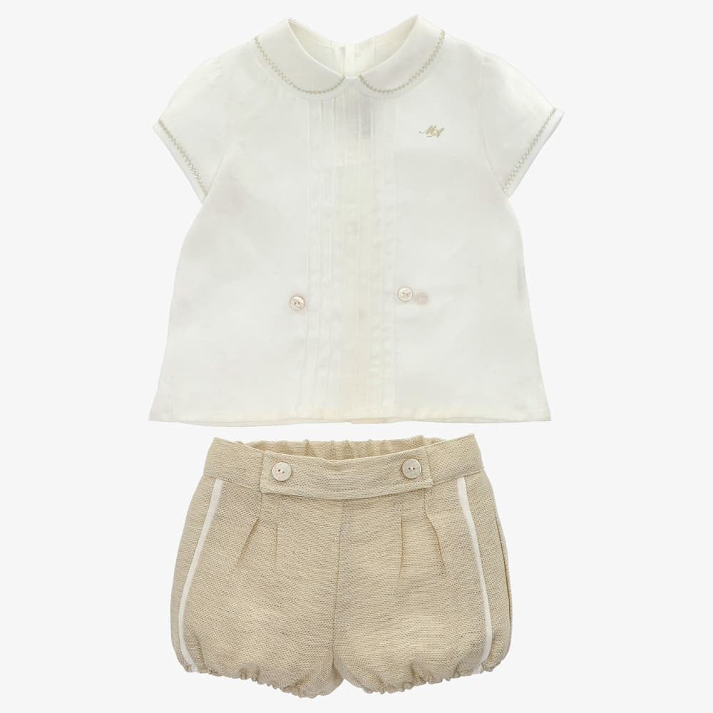 Conjunto de niño tela niño Marfil