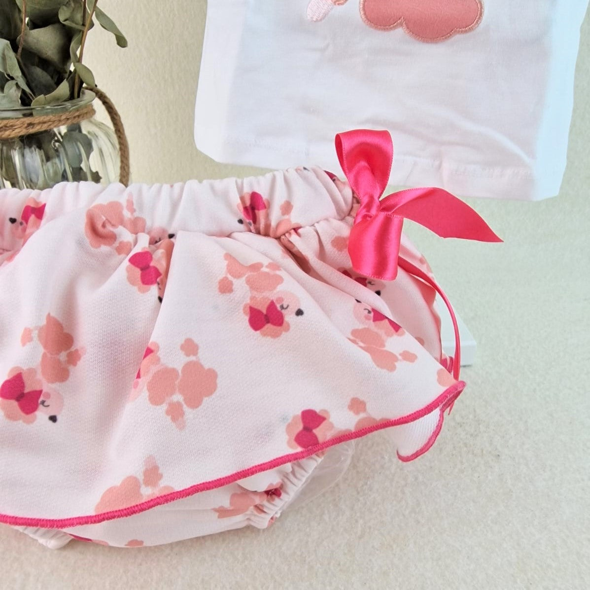 Conjunto de niña casual caniche lazo