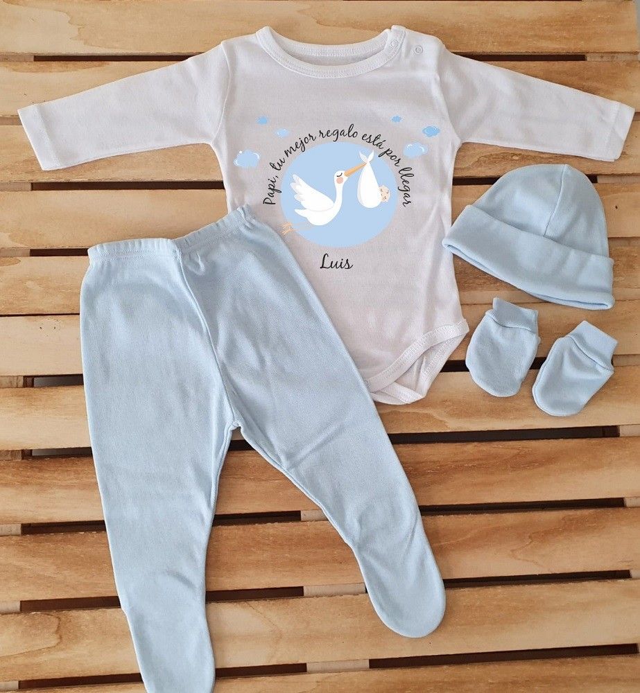Conjunto completo - Papi, tu mejor regalo está por llegar con gor