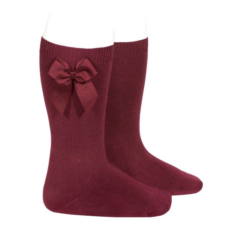 Calcetines altos algodón con lazo lateral