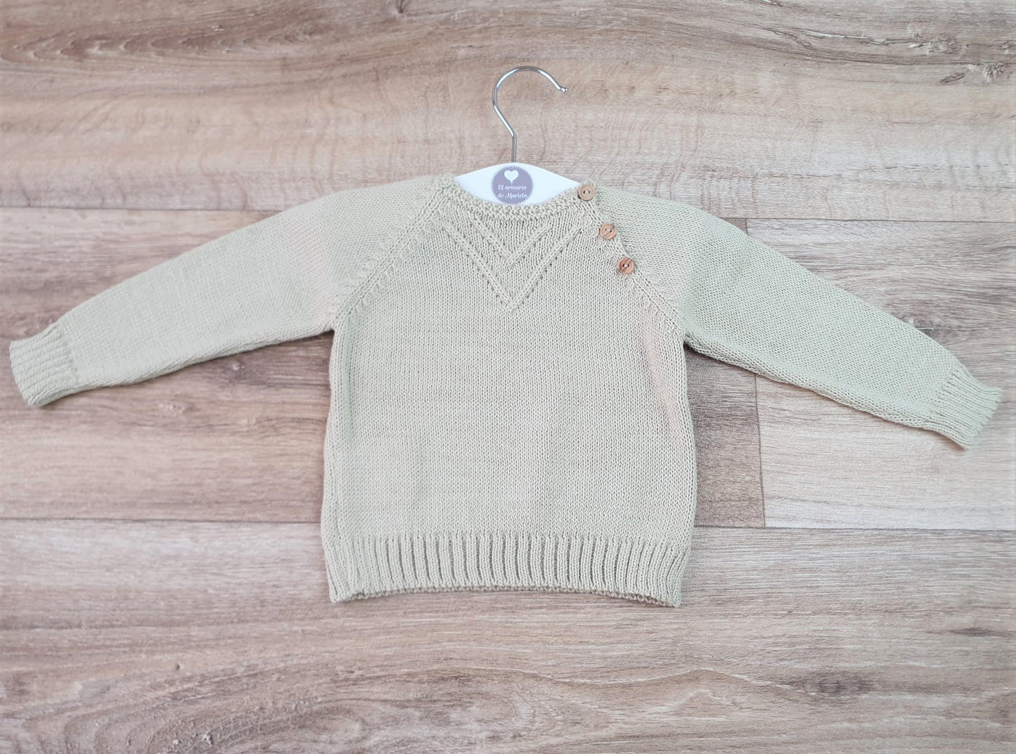 Jersey de hilo botones madera