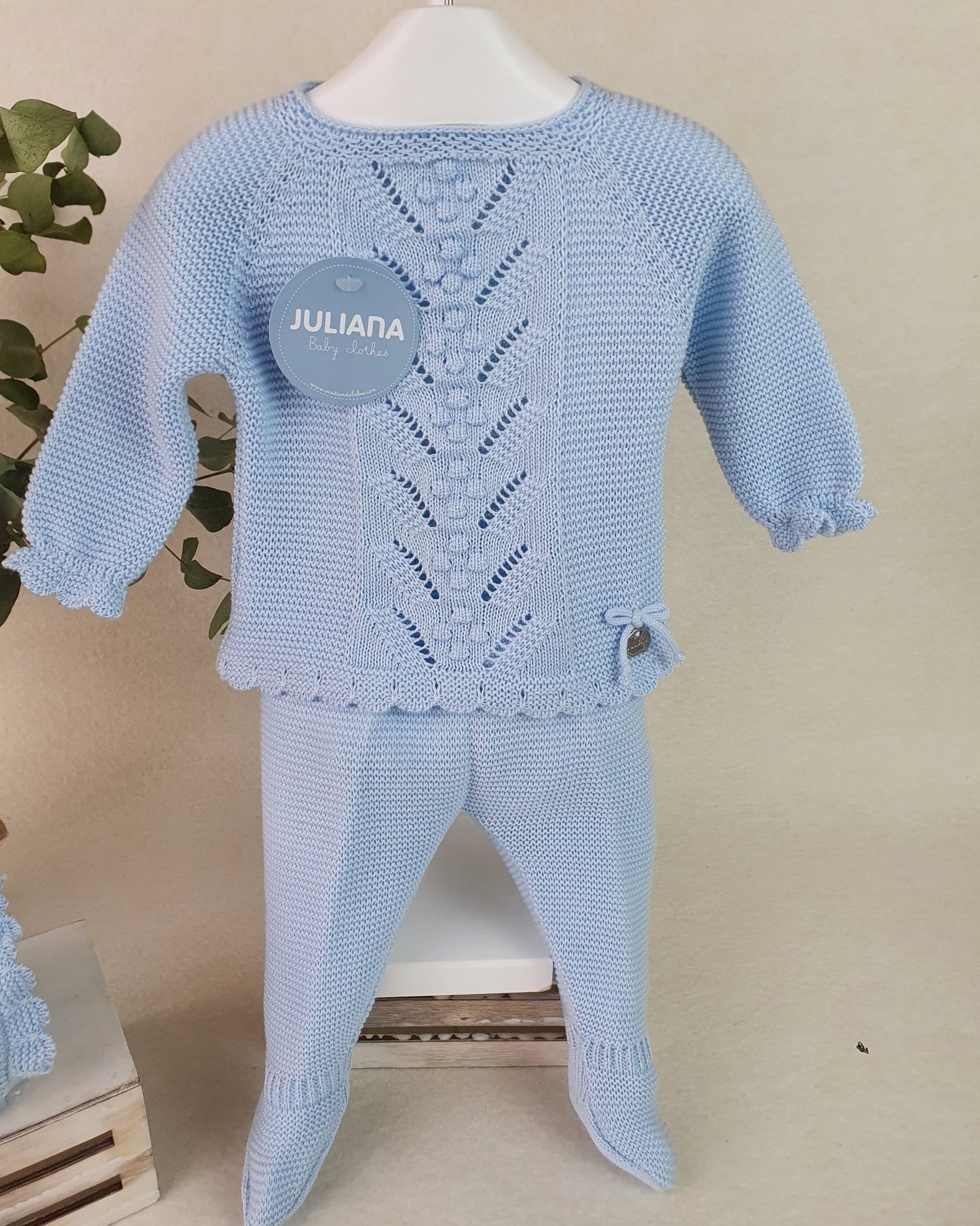 Conjunto de polaina lin con tachón central y bodoques