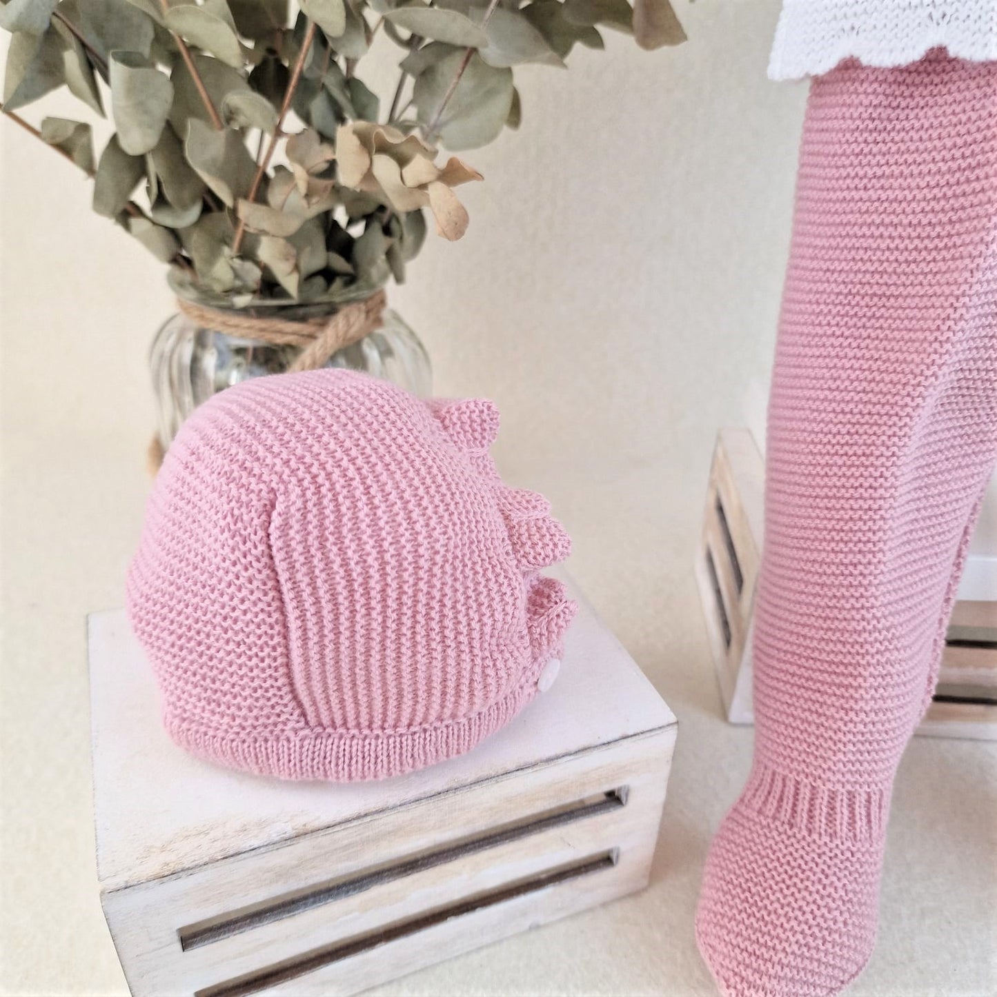 Conjunto con polaina y capota todo rayado canalé