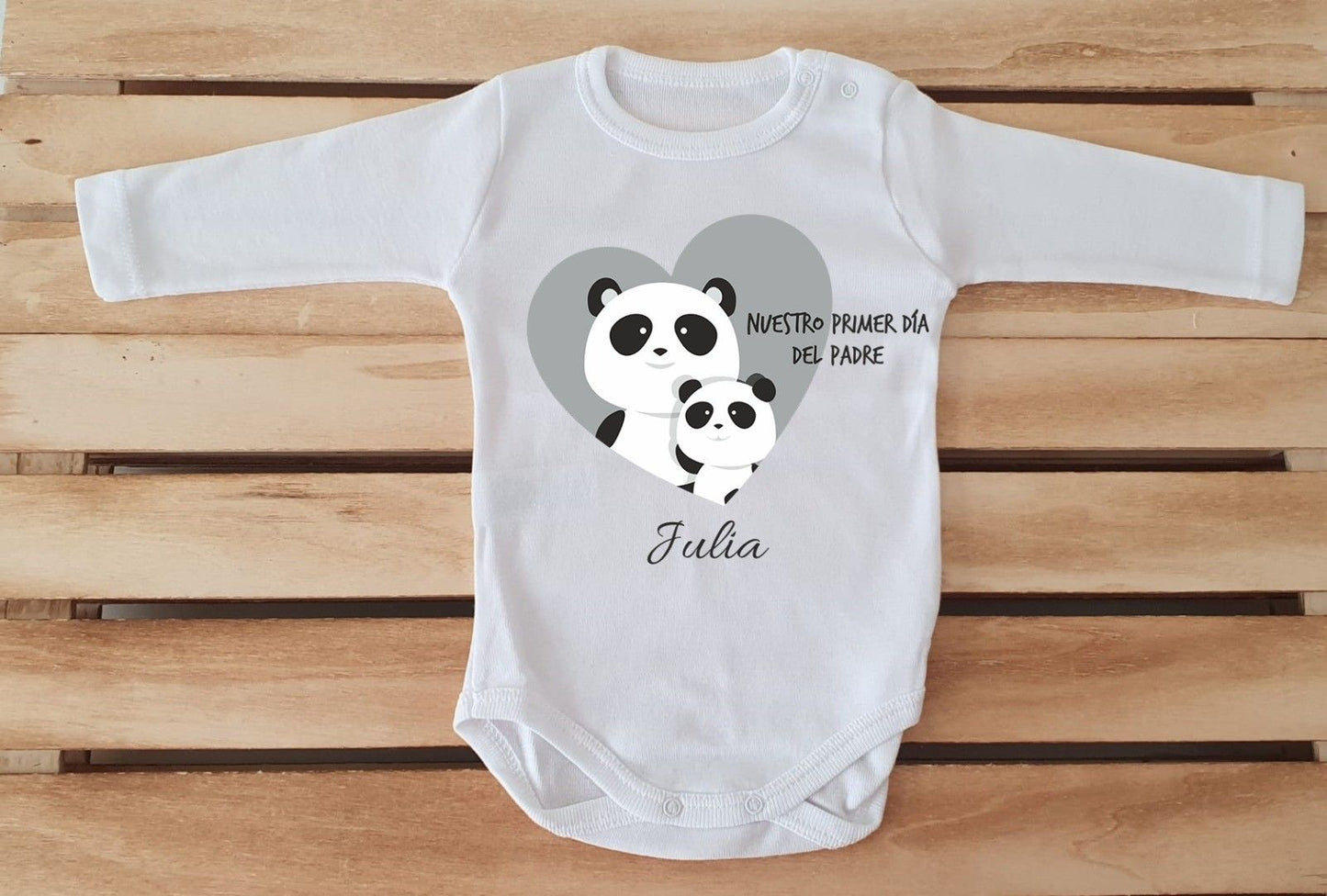 Conjunto con polaina estrellas - Nuestro primer día del padre osos panda