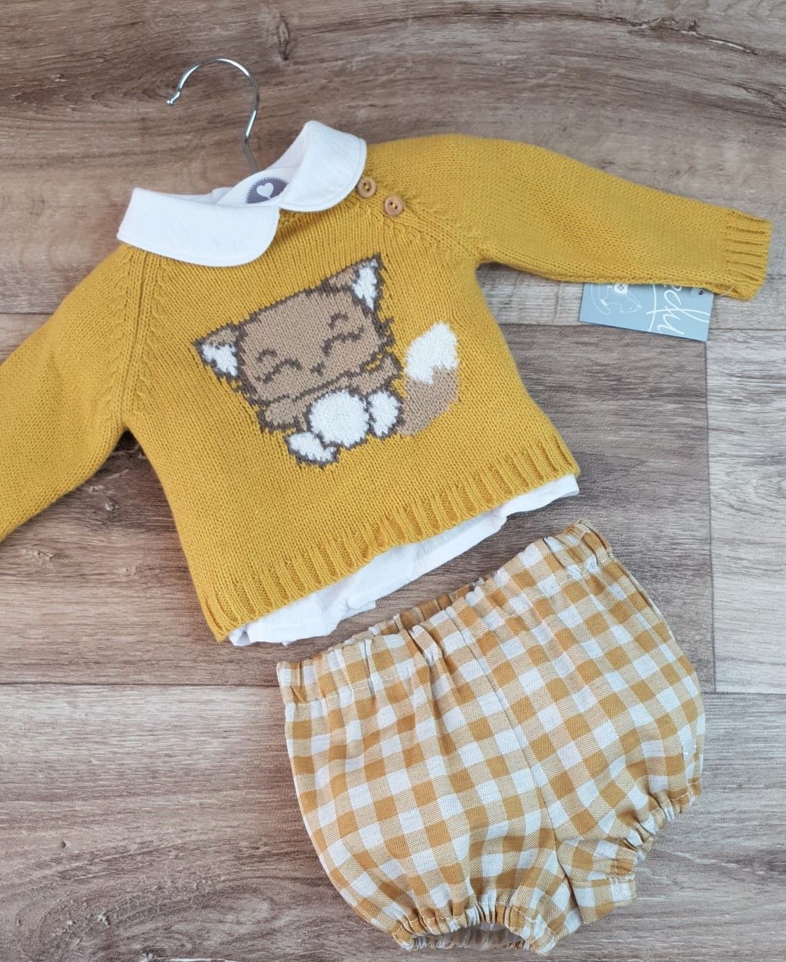 Conjunto bebé tres piezas Familia Gatito