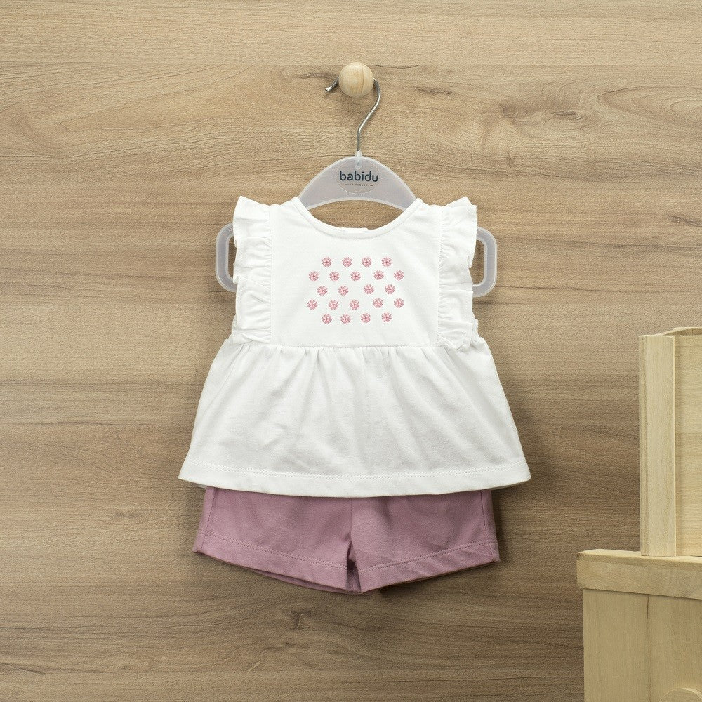 Conjunto de pantalón corto y camiseta funny