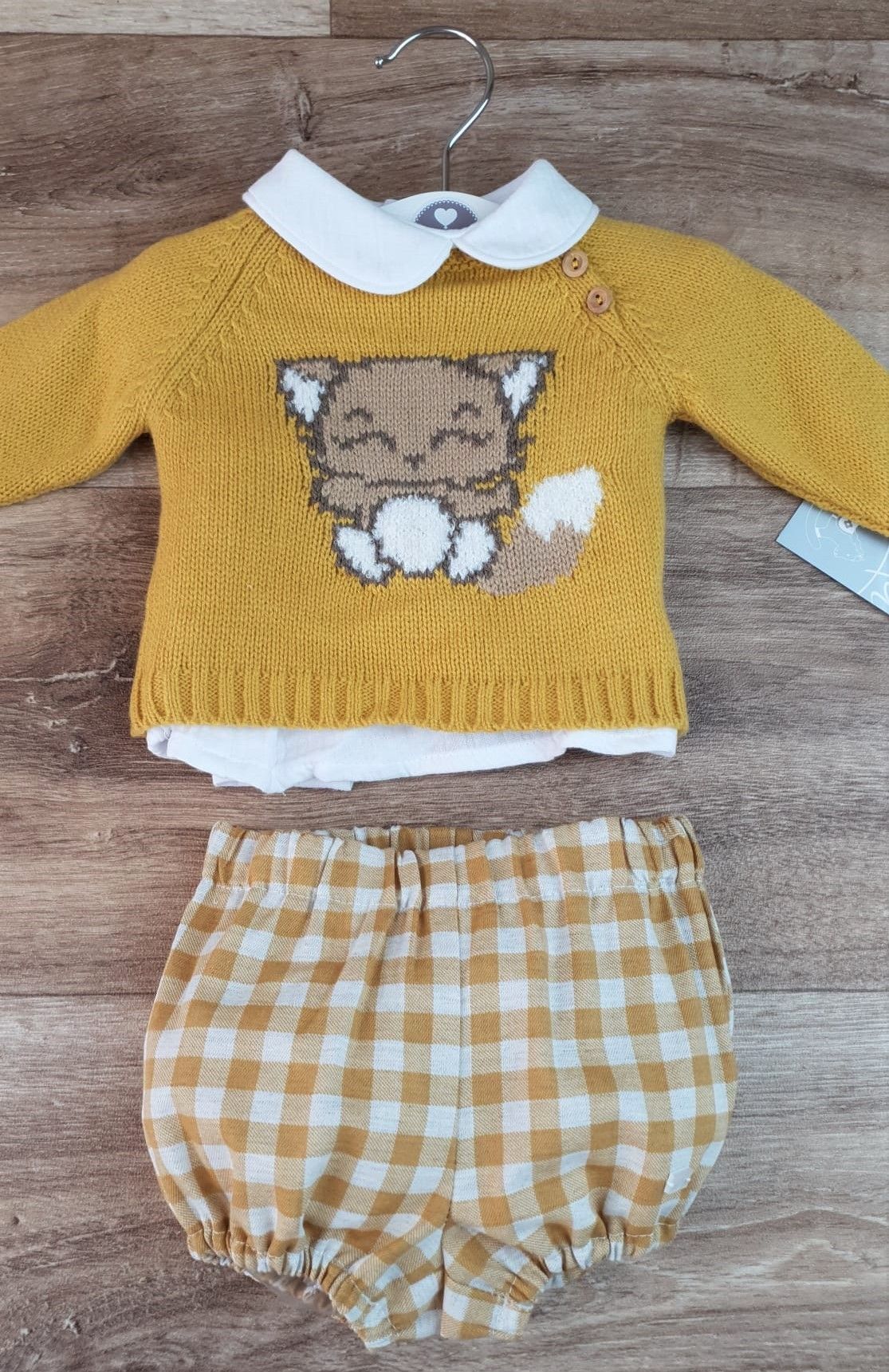 Conjunto bebé tres piezas Familia Gatito