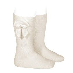 Calcetines altos algodón con lazo lateral