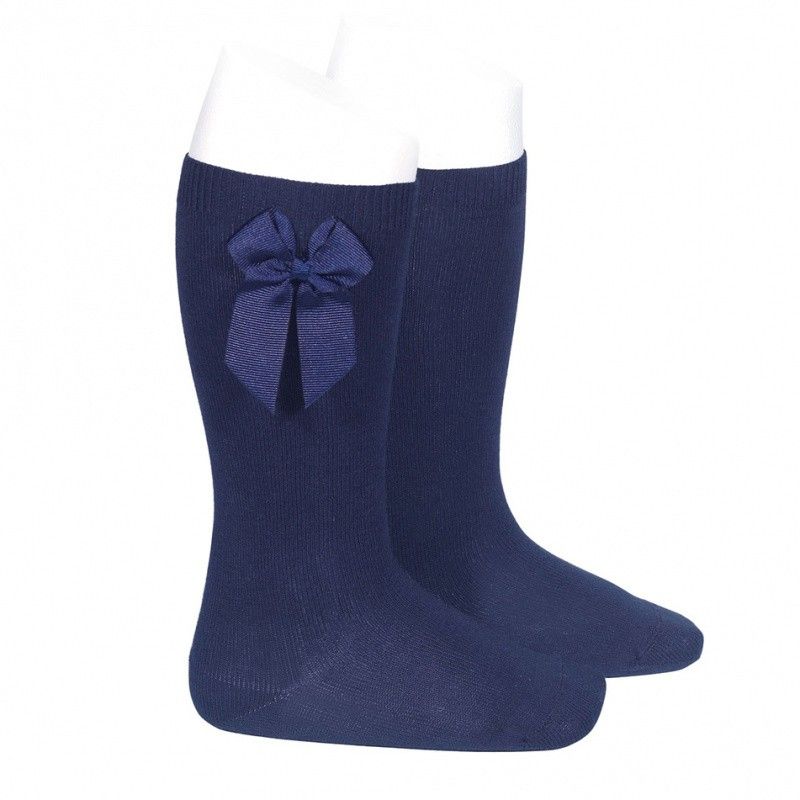 Calcetines altos algodón con lazo lateral