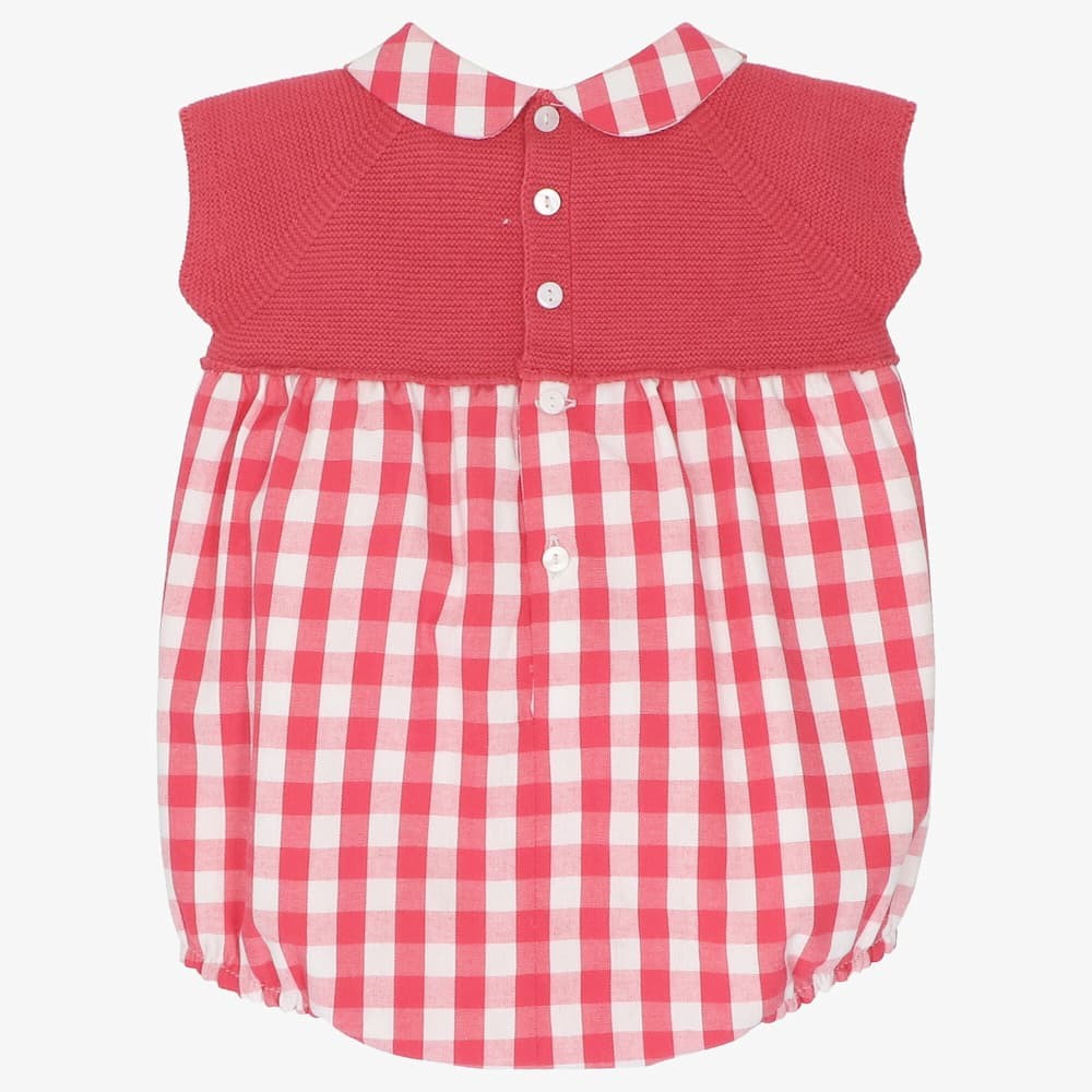 Pelele de punto y tela niño coralina