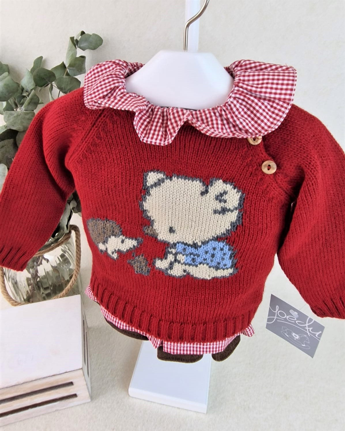 Conjunto baby tres piezas niña Oso y erizo