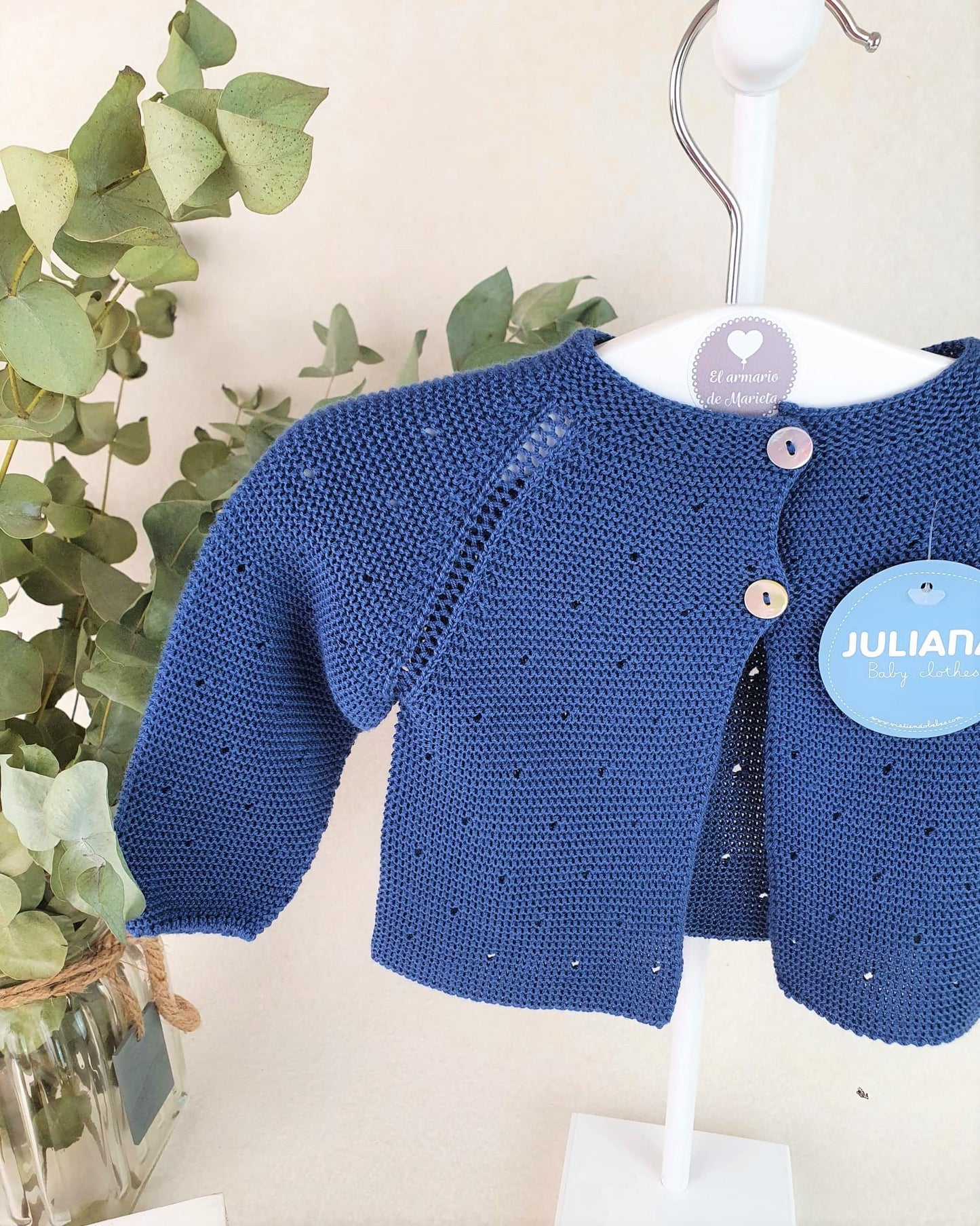 Chaqueta de hilo unisex con puntitos calados