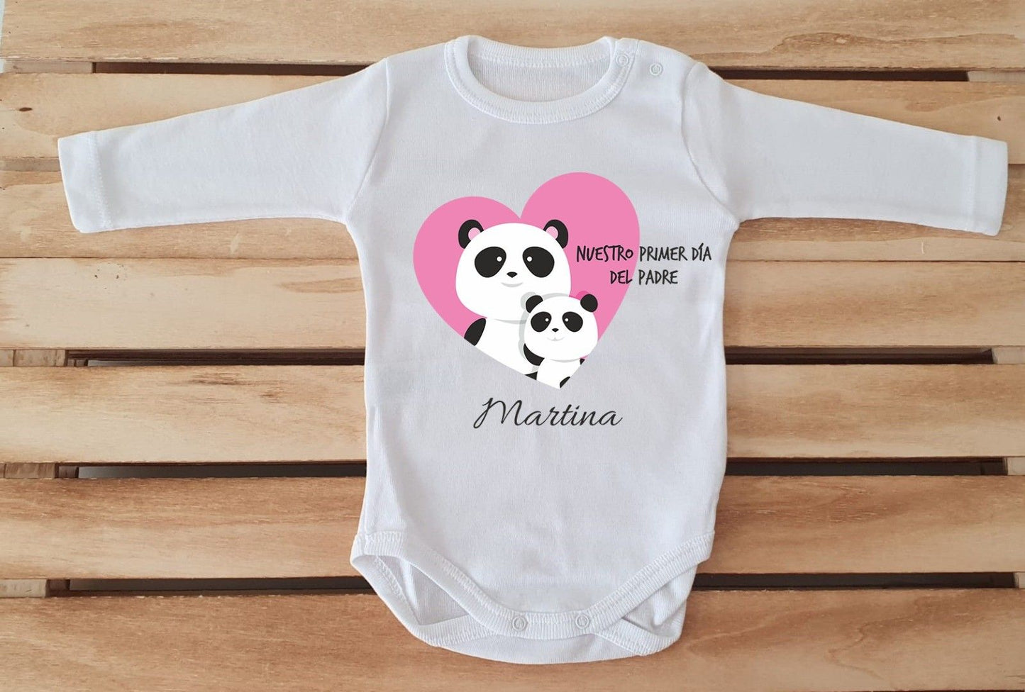 Conjunto con polaina -Nuestro primer día del padre osos panda
