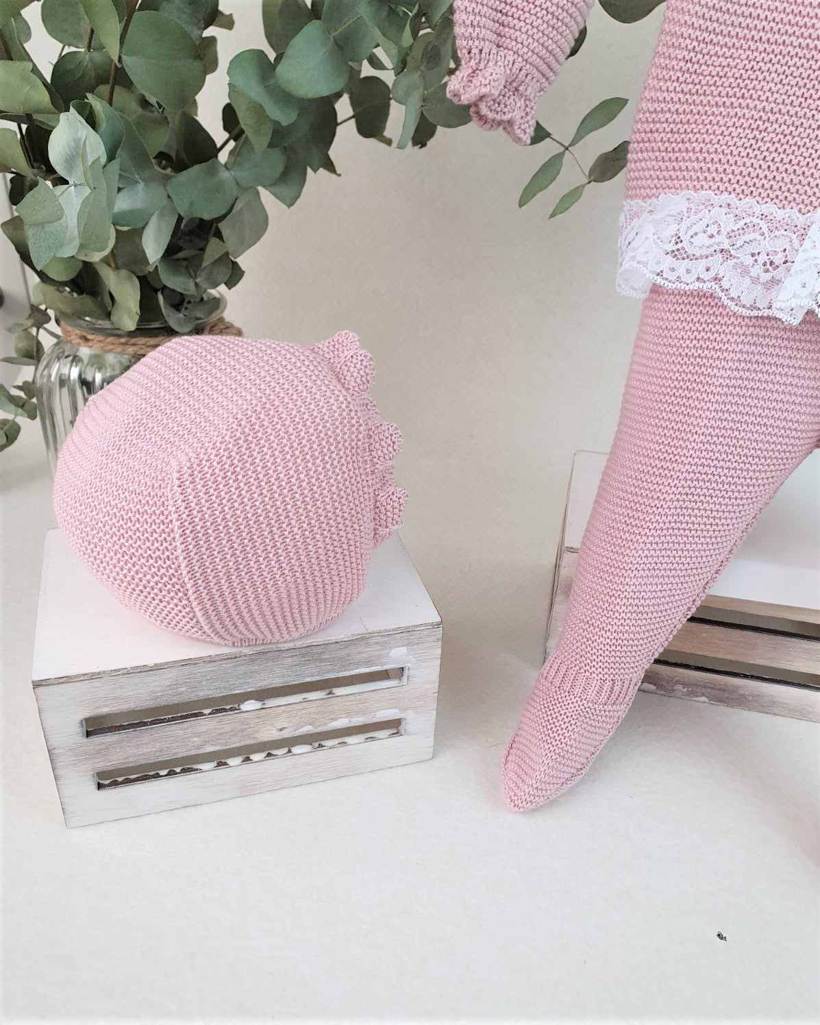Conjunto de polaina lin con canesú y bodoques