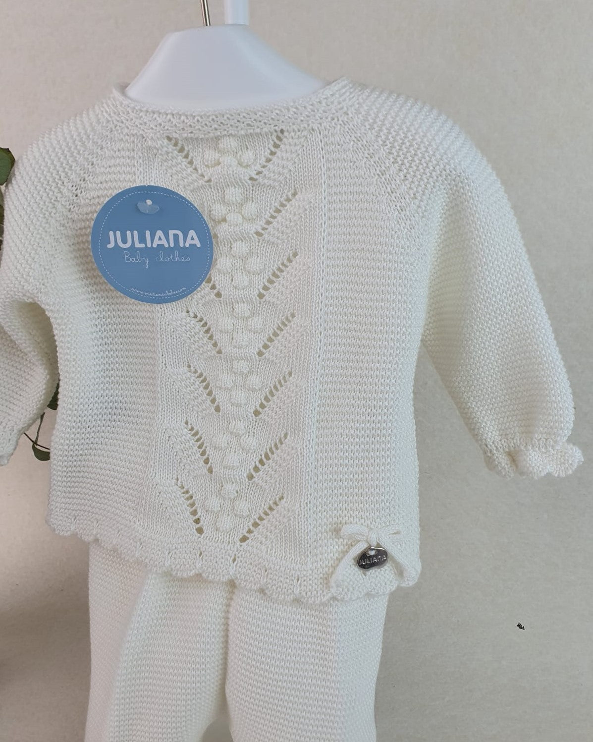 Conjunto de polaina lin con tachón central y bodoques