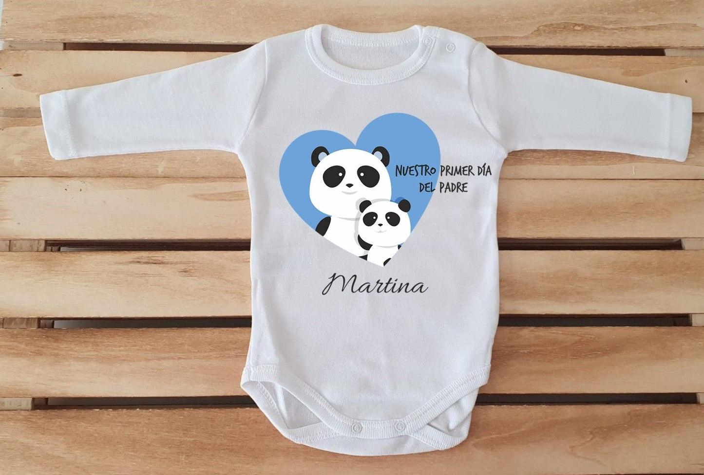 Conjunto con polaina -Nuestro primer día del padre osos panda