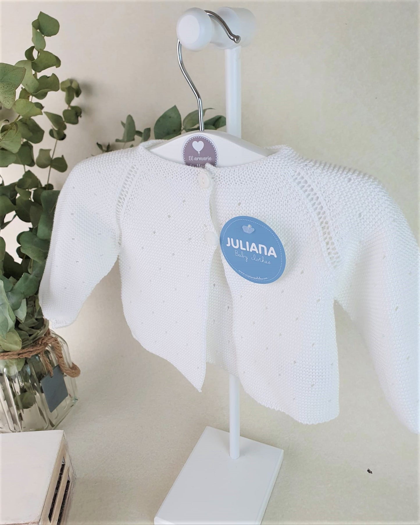 Chaqueta de hilo unisex con puntitos calados