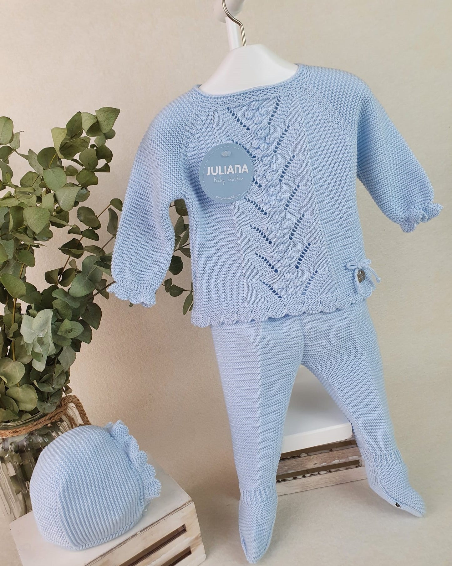 Conjunto de polaina lin con tachón central y bodoques