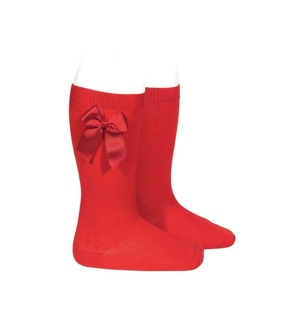 Calcetines altos algodón con lazo lateral