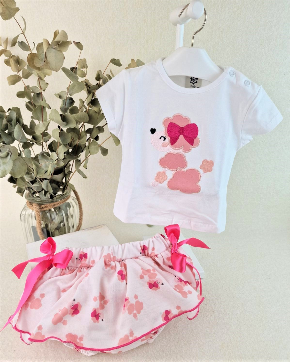 Conjunto de niña casual caniche lazo