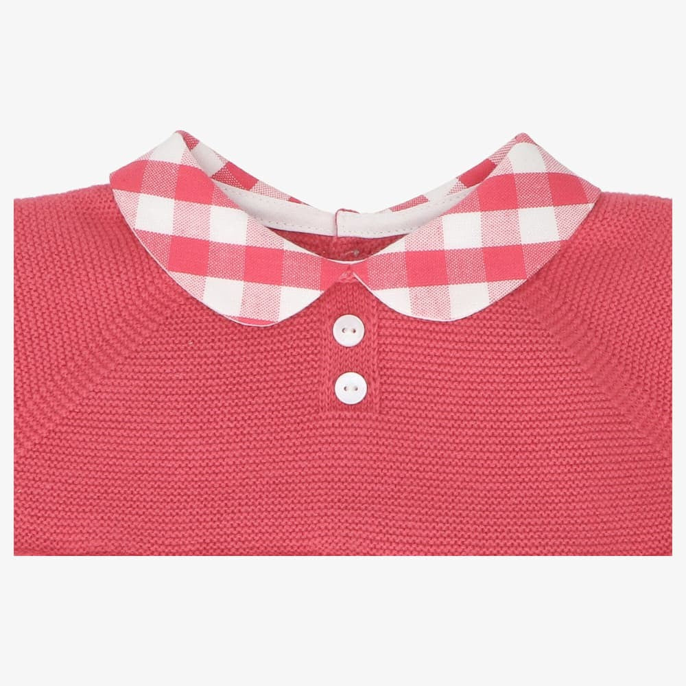 Pelele de punto y tela niño coralina