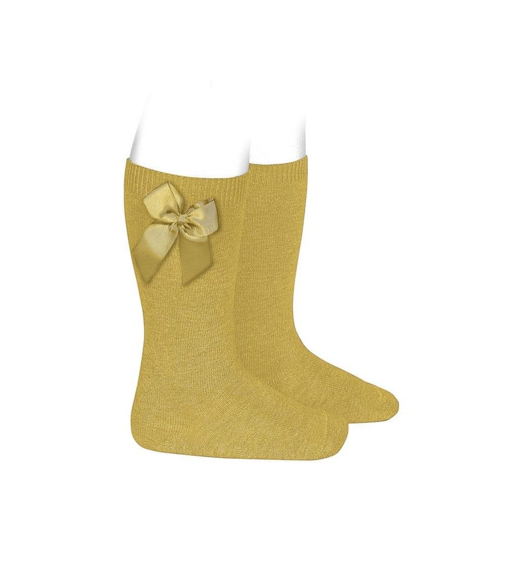 Calcetines altos algodón con lazo lateral