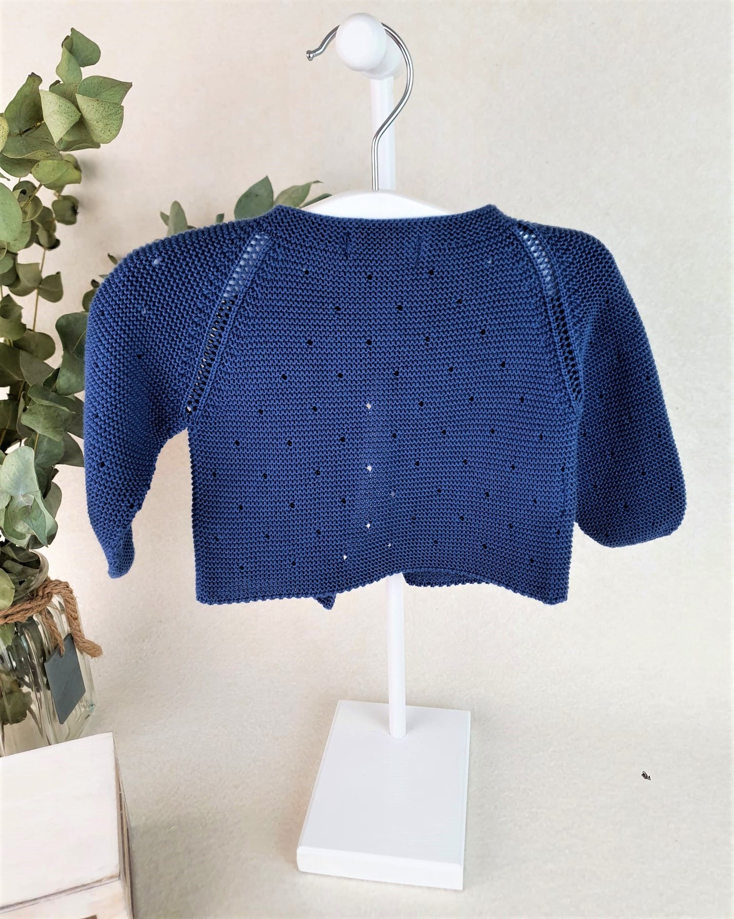 Chaqueta de hilo unisex con puntitos calados