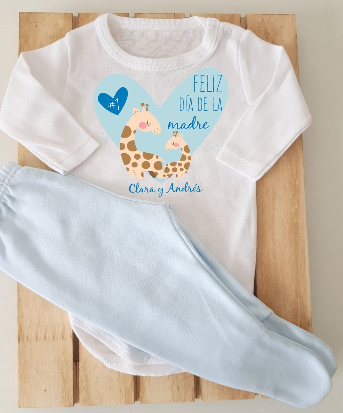 Conjunto con polaina personalizado - Feliz día de la madre - jirafas