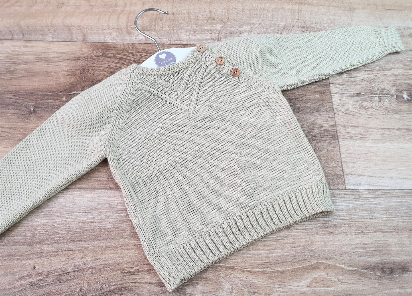 Jersey de hilo botones madera