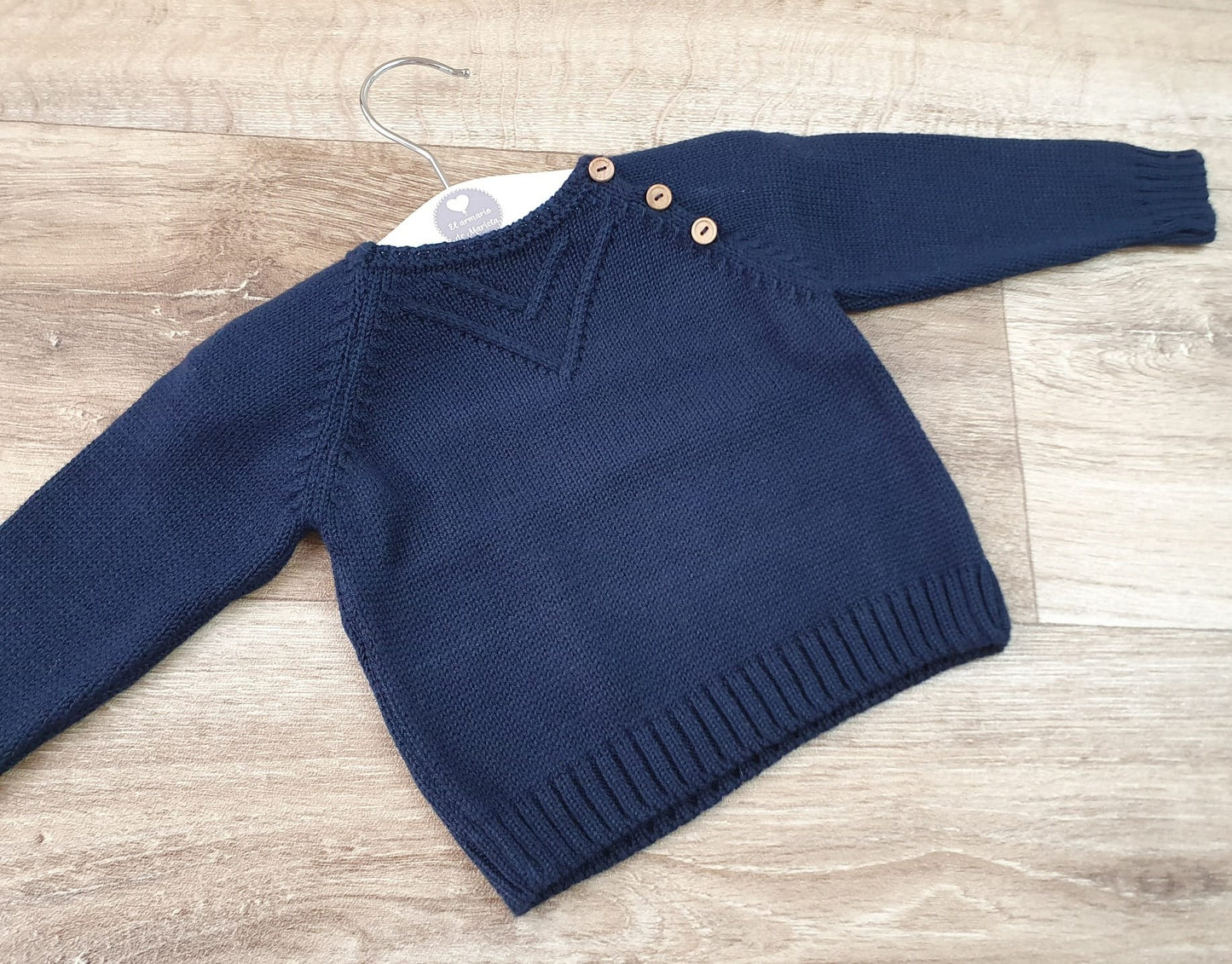 Jersey de hilo botones madera