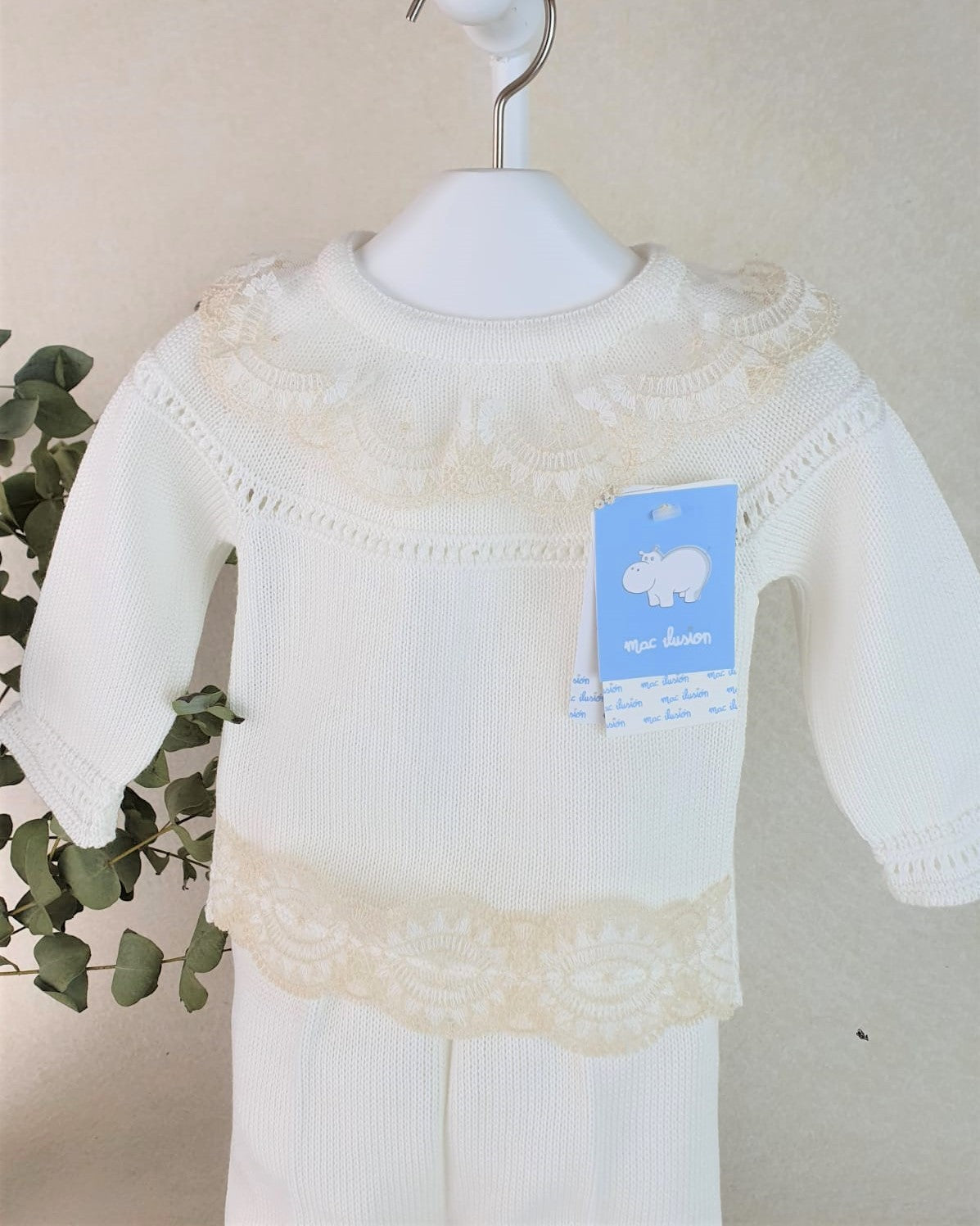 Conjunto de dos piezas Dulce Itaca con tira bordada