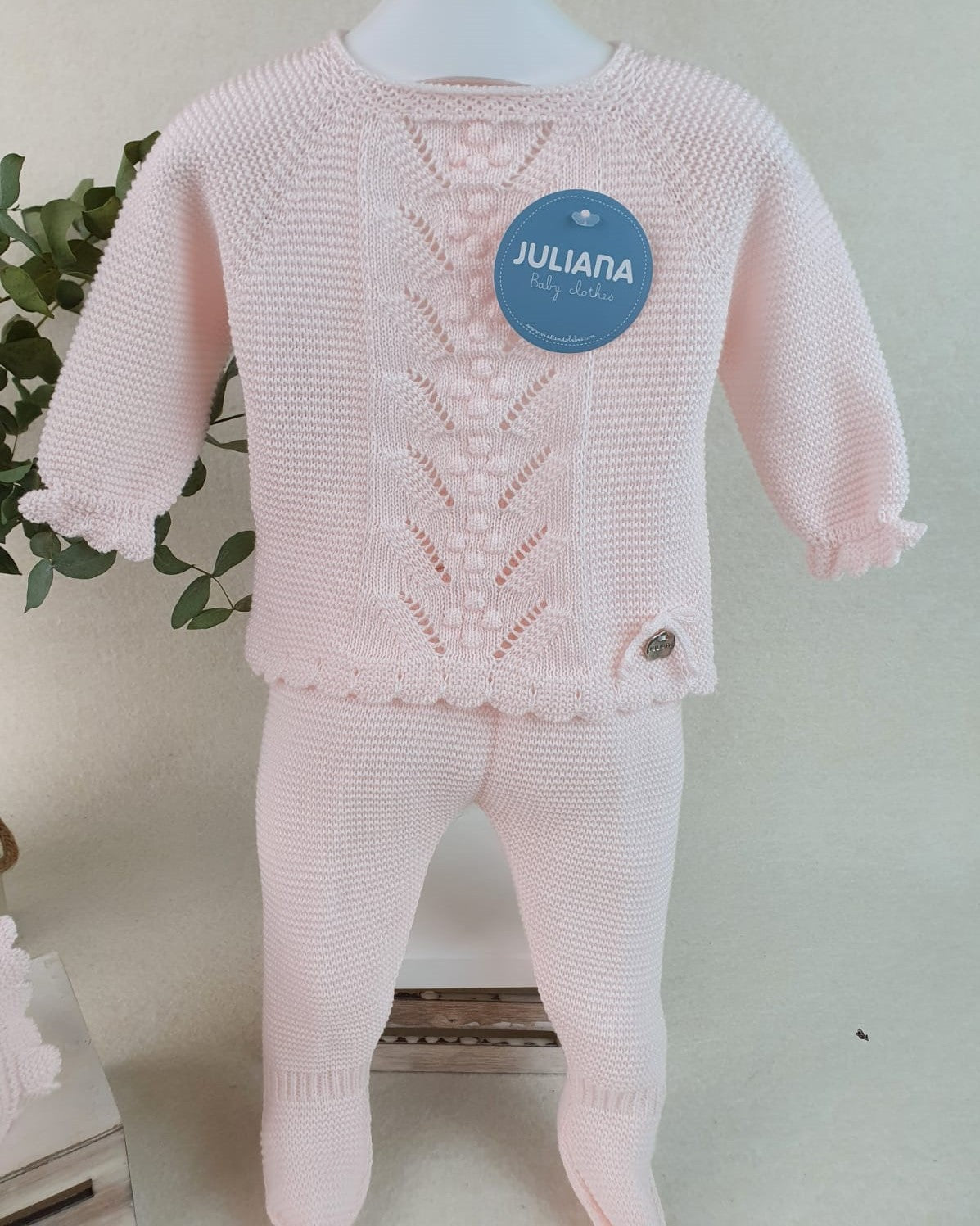 Conjunto de polaina lin con tachón central y bodoques