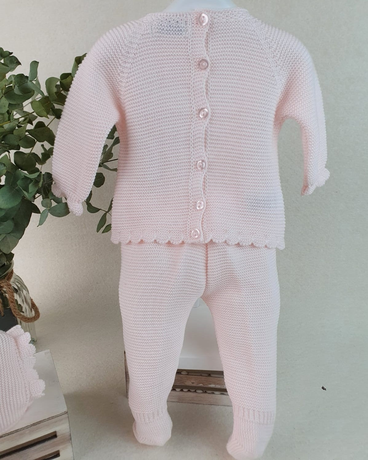 Conjunto de polaina lin con tachón central y bodoques