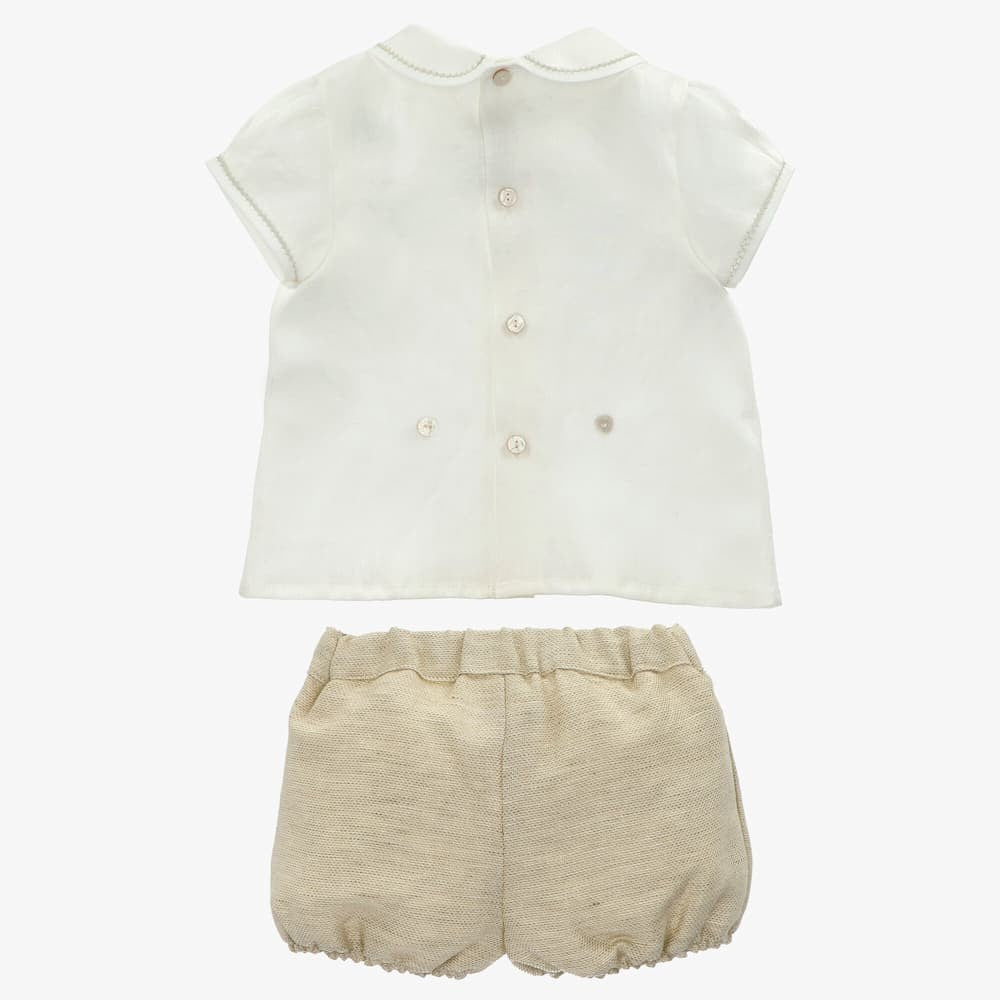 Conjunto de niño tela niño Marfil