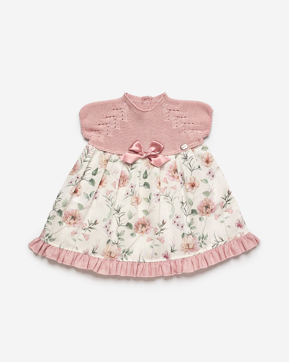 Vestido de punto de hilo y tela de flores