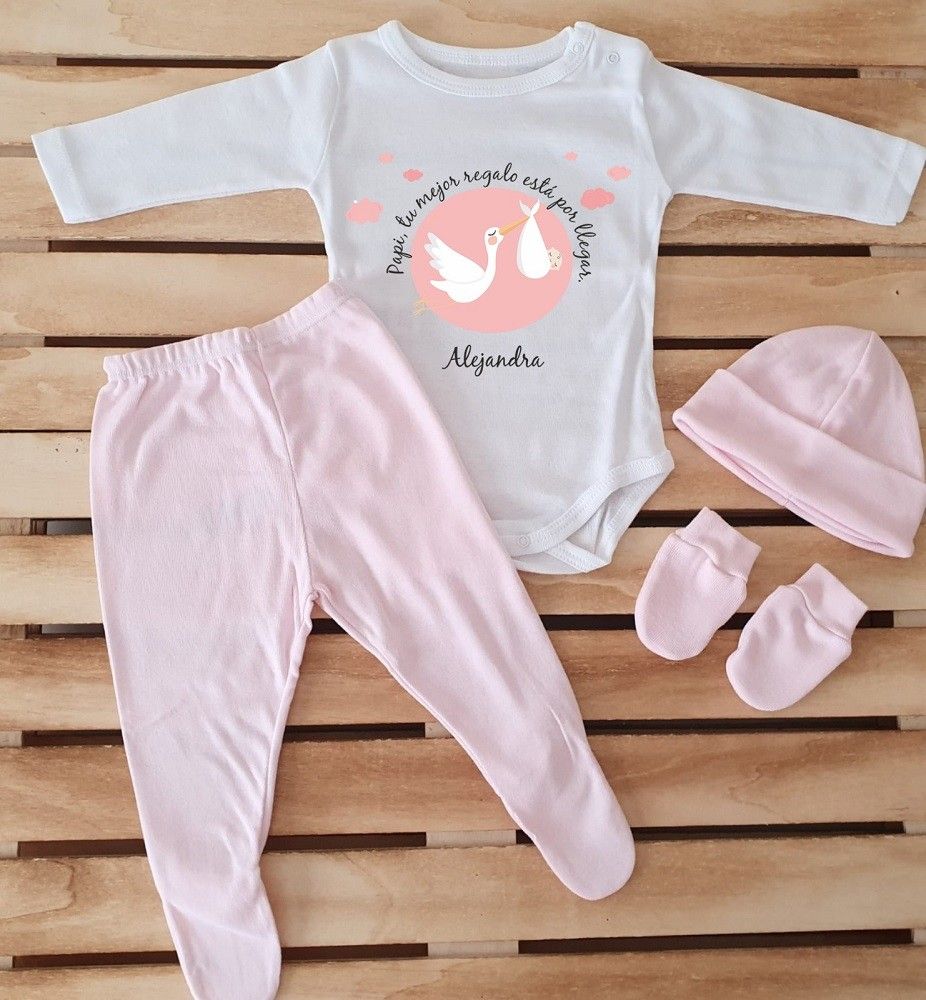 Conjunto completo - Papi, tu mejor regalo está por llegar con gor