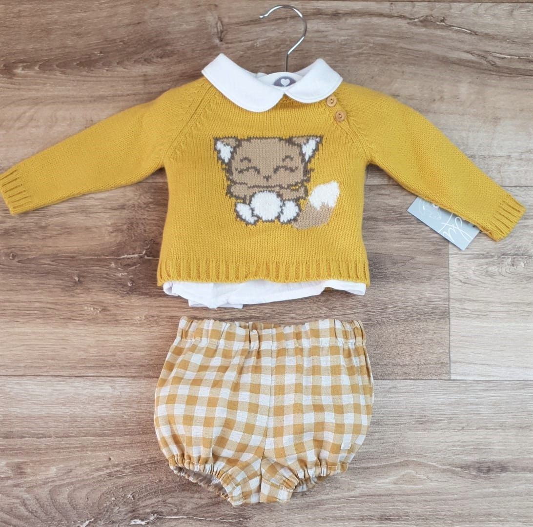 Conjunto bebé tres piezas Familia Gatito