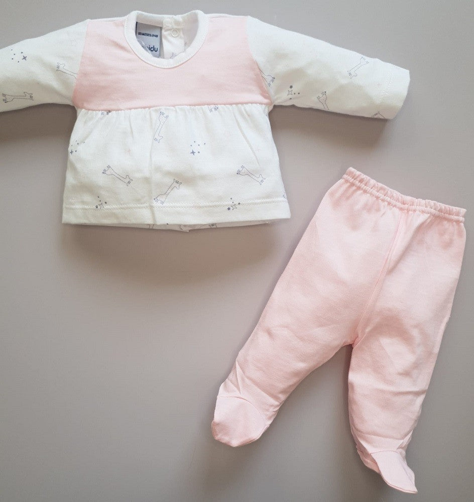 Conjunto de polaina y cuello canesú Giraffes