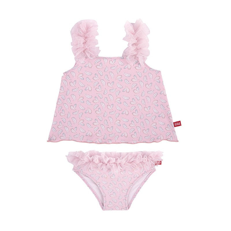 Tankini UPF50 tirantes ruchas tul Pink Days