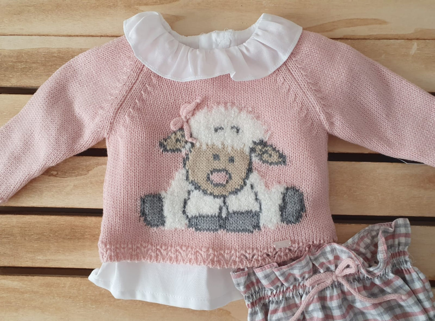 Conjunto de tres piezas ovejitas con lacito
